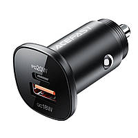 Автомобільний зарядний пристрій ACEFAST B1 mini 38W(USB-C+USB-A) dual-port metal car charger