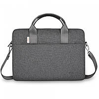 Сумка для ноутбука WiWU Minimalist Laptop Bag с ремешком 14" (14.2") чорна, фото 6