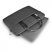 Сумка для ноутбука WiWU Minimalist Laptop Bag с ремешком 14" (14.2") сіра, фото 5