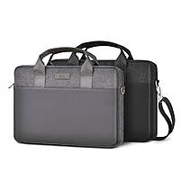 Сумка для ноутбука WiWU Minimalist Pro Laptop bag с ремешком 14" сіра, фото 2