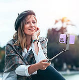 Монопод трипод для селфі BOROFONE BY11 бездротовий Bluetooth селфі палиця з пультом ДУ чорний, фото 6