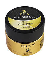 FOX One Step Builder Gel Clear - строительный гель, прозрачный, 15 мл