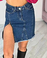 Юбка джинсовая женская модная городская повседневная