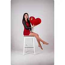 М'яке плюшеве серце-подушка 50 см Червона, М'яка іграшка — подушка Серце Love, фото 2