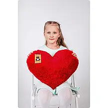 М'яке плюшеве серце-подушка 50 см Червона, М'яка іграшка — подушка Серце Love, фото 5