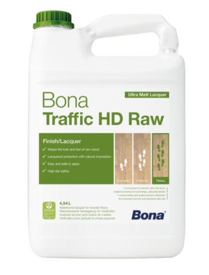 Лак Bona Traffic HD Raw паркетний двокомпонентний на водній основі 4,95 л