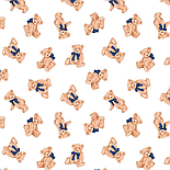 Бязь "Ведмедики" з синім бантом на білому тлі № Е-3209, фото 8