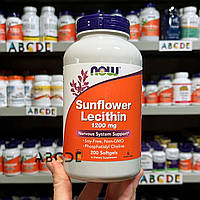 NOW Foods, Sunflower Lecithin, подсолнечный лецитин 1200 мг, 200 капсул