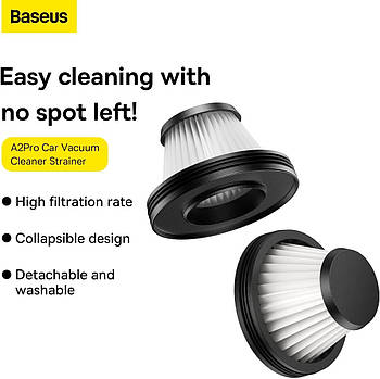 Фільтр для автомобільного пилососу Baseus A2 Pro (2pcs) black (VCAQ070001)
