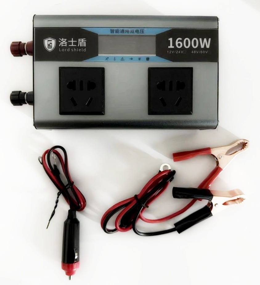Інвертор перетворювач напруги з 12/24V в 220V 1600W з USB та дисплеєм ( код: INV1600 )