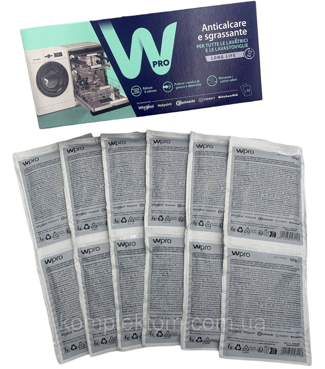 Засіб для видалення накипу для пральних і посудомийних машин (12шт) 484000008814