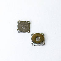 Магнитная кнопка серебро пришивная18 мм (65-305/с), магнитная застежка для сумки макраме, застежка для клапана