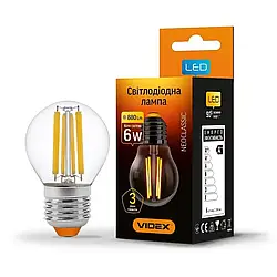 LED лампа VIDEX Filament G45F 6W E27 4100K