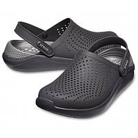 Сабо Кроксы Crocs LiteRide Clog Black/Slate Grey (Черные)