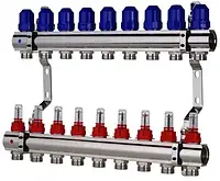 Коллекторный блок 9 контуров KP CZECH с расходомерами