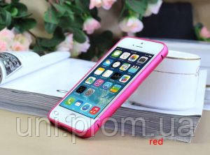 Iphone 5 чохол бампер алюмінієвий червоний, фото 1