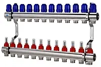 Коллекторный блок 12 контуров KP CZECH с расходомерами