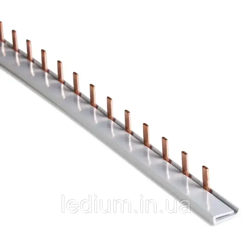 Шина з'єднувальна мідна (гребінка) 1 фазна 40А 1 метр