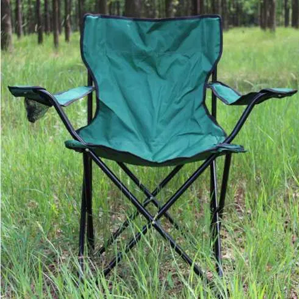 Стілець туристичний складаний до 100 кг з чохлом / Крісло-стілець складне для походів, риболовлі Темно зелений