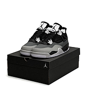 Мужские кроссовки Nike Air Jordan 4 Retro Fear Pack Grey Black Обувь Найк Джордан Ретро IV серые с черным