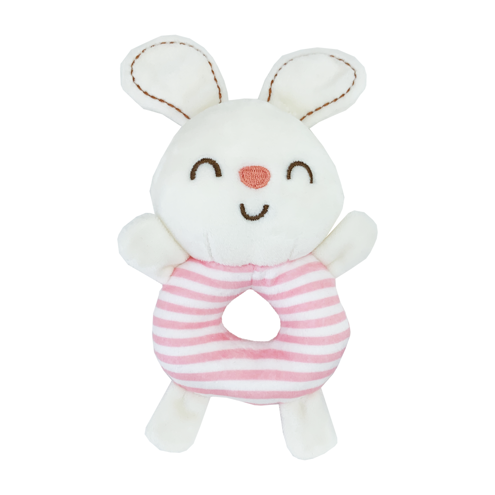 Іграшка-піщалка кільце в смужку (Заєць)