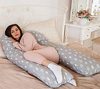 U-образная подушка для беременных со съёмной наволочкой XXL - 150 см Премиум. Короны