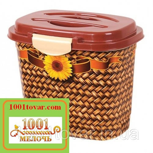 Ємність для прального порошку Еlif (Еліф), з малюнком Плетінка з квіткою, фото 1