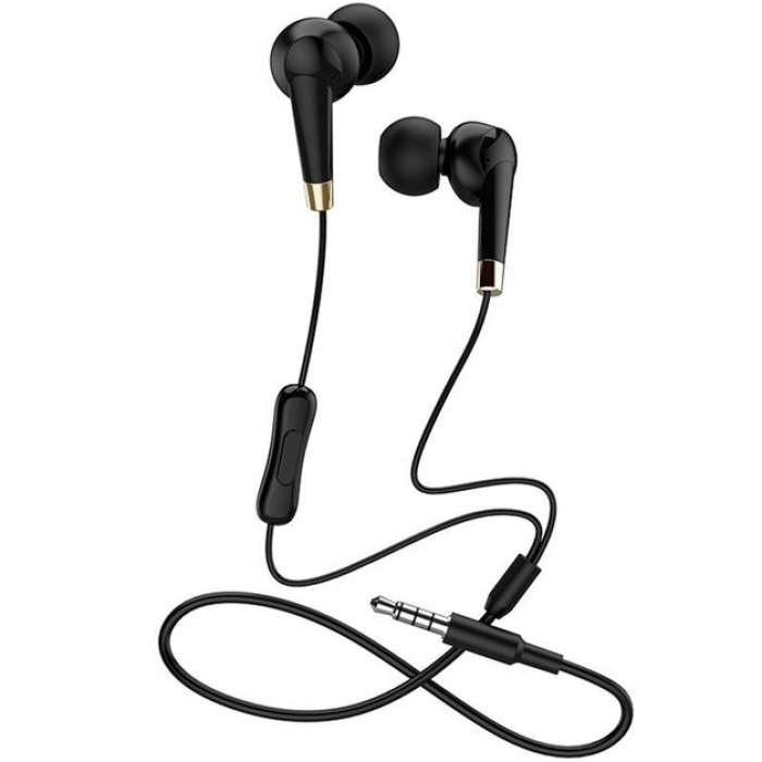 Дротові навушники вакуумні 3.5mm HOCO M58 Amazing з мікрофоном 1.2m Чорні, фото 1