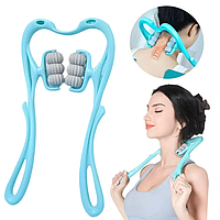 Ручной роликовый массажер 6 роликов для шеи и тела Hexiang Neck Massager