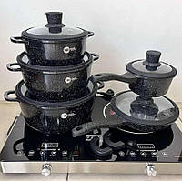 Гранітний посуд з антипригарним покриттям для індукційних плит, набори посуду для приготування їжі НК-316