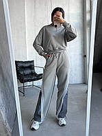 Трендовый женский стильный спортивный костюм с свободными штанами