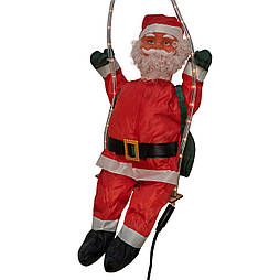 Новорічна світлодіодна декорація - Дід Мороз на гойдалці, 60 см, L 1 м, червоний, дюралайт, IP44 (810238)