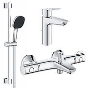 Комплект змішувачів для ванної кімнати з термостатом Grohe QuickFix UA202304TS