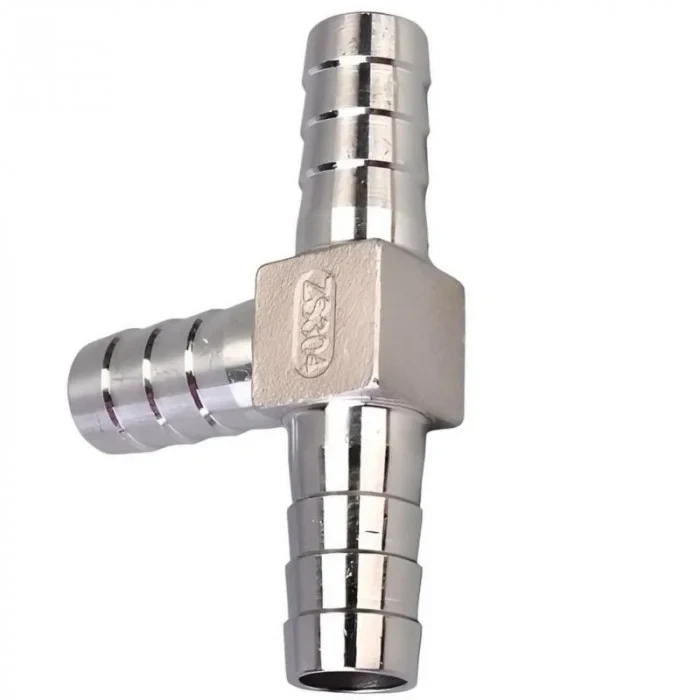 Трійник шланговий 12 мм, нержавіюча сталь, фото 1