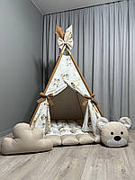 Вігвам для дітей Ведмежа на хмаринці БОНБОН Повний комплект, дитяча палатка, вігвам для хлопчика, вігвам для дівчинки