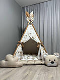 Вігвам для дітей Ведмежа на хмаринці БОНБОН Повний комплект, дитяча палатка, вігвам для хлопчика, вігвам для дівчинки, фото 2