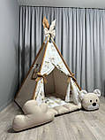 Вігвам для дітей Ведмежа на хмаринці БОНБОН Повний комплект, дитяча палатка, вігвам для хлопчика, вігвам для дівчинки, фото 4