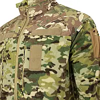 Военная кофта мультикам флисовая, Штурмовая рубашка Vik-Tailor на замку с ID-панелями демисезонная vsk