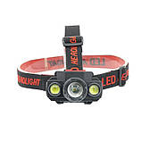 Налобний акумуляторний ліхтар із трьома світлодіодами BL 1805 COB та фокусуванням світла ZOOM, фото 2