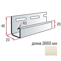 Планка J-trim Альта-Профиль BlockHouse SLIM кремовый 3,66м