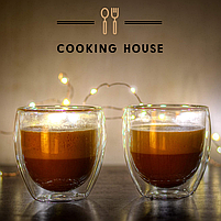 Набір склянок з подвійними стінками для американо, еспресо 150мл Cooking House 6шт, склянка з подвійним дном, фото 10