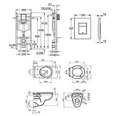 Комплект унітаза з інсталяцією 4 в 1 Grohe Solido Even UA38971966A, фото 3