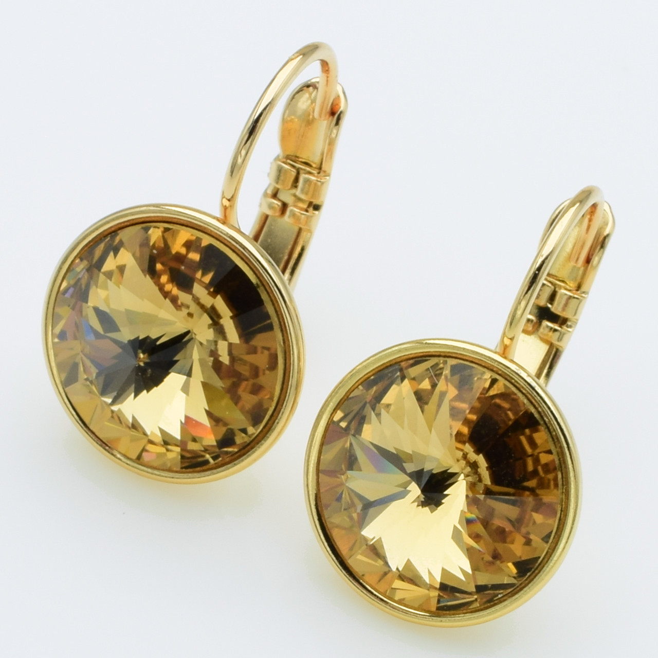XUPING Серьги Позолота 18к Камни Swarovski Высота 1.9см, Ширина 1.2см