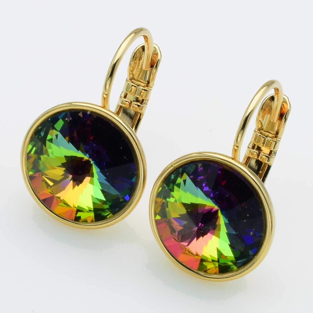XUPING Серьги Позолота 18к Камни Swarovski Высота 1.9см, Ширина 1.2см