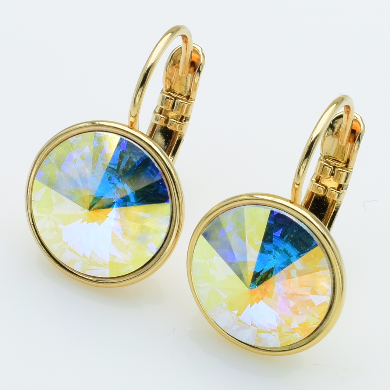 XUPING Серьги Позолота 18к Камни Swarovski Высота 1.9см, Ширина 1.2см