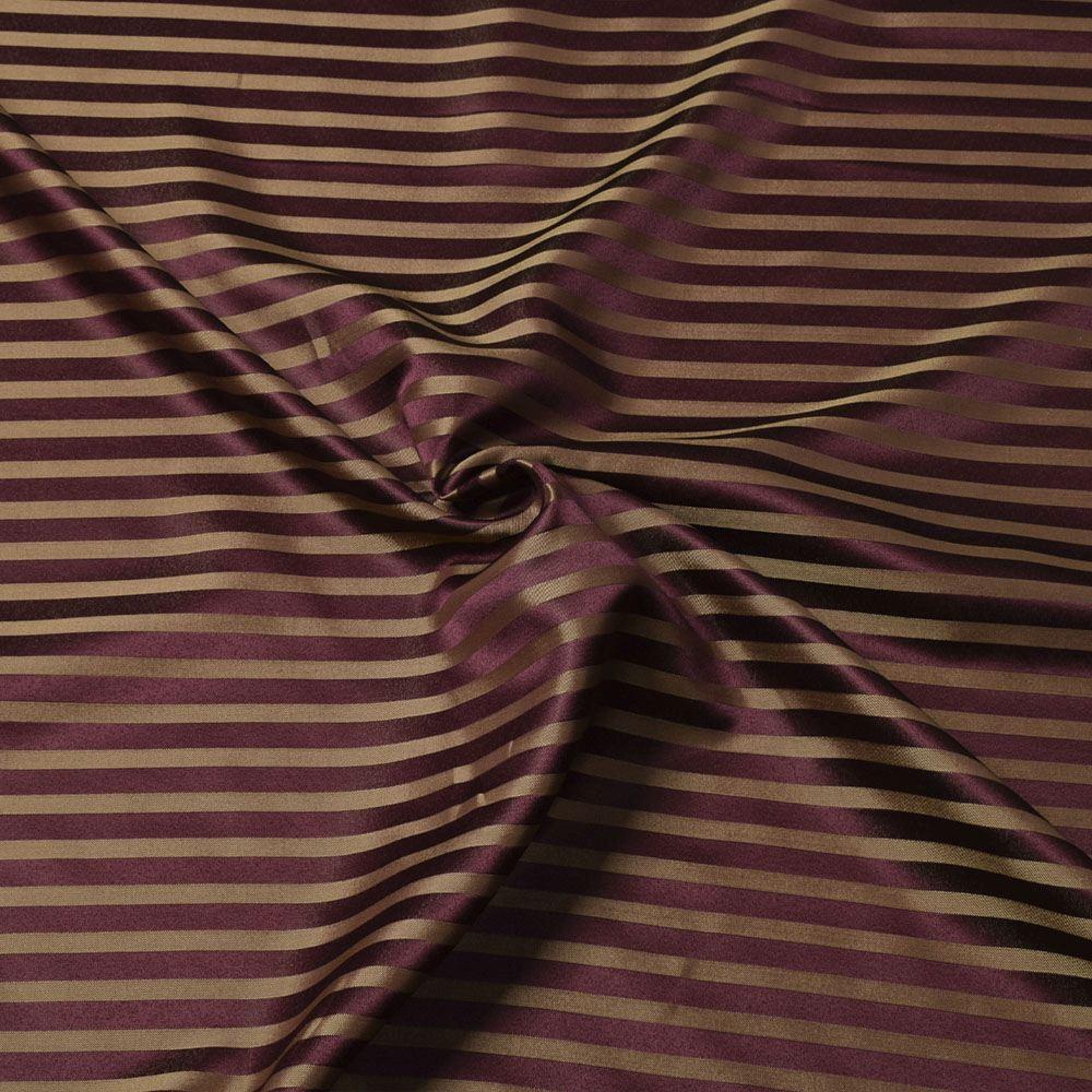 Атлас жакард 2-х-стор. для штор смужка бордовий темний, ш.280