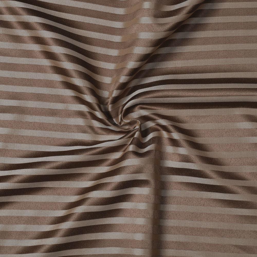 Атлас жакард 2-х-стор. для штор смужка коричневий світлий, ш.280