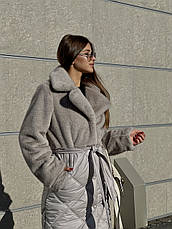 Пальто жіноче зимове комбиноване під норку 333, розміри 42-54, фото 3