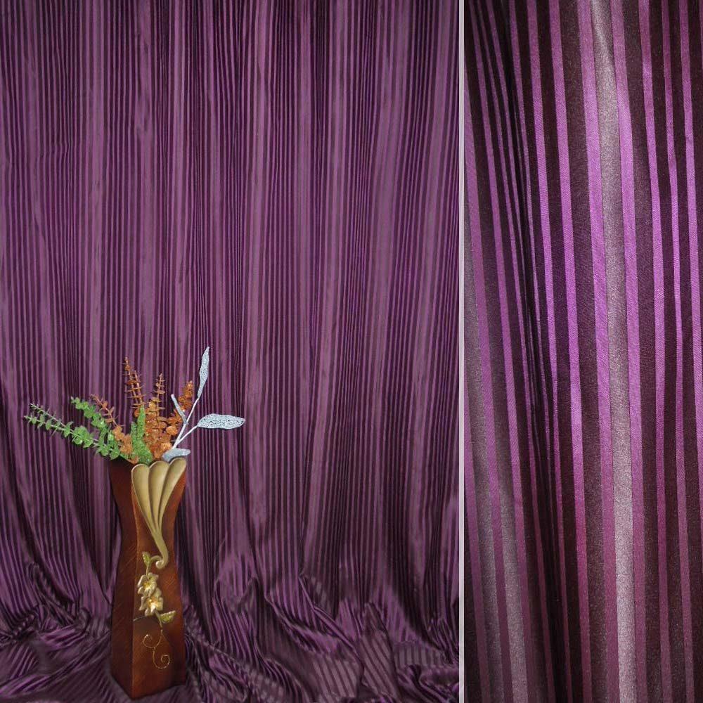 Атлас жакард 2-х-стор. для штор смужка бузково-бордовий, ш.280