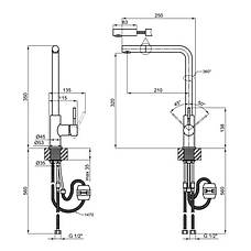 Змішувач для кухні Lidz Aria 015FL1 з висувним виливом (k35) LDARI015FL1NKS34944 Nickel, фото 2
